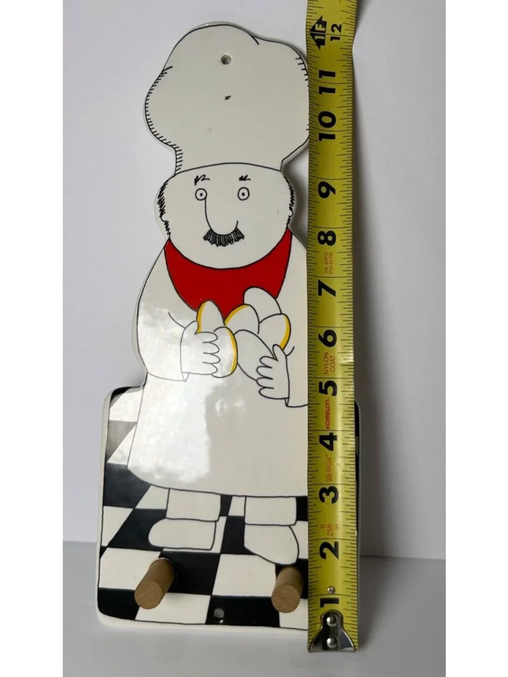 Vintage 1983 Barney Saltzberg Chefs Ceramic Wall Hook w/ Chef Bread Whimsical